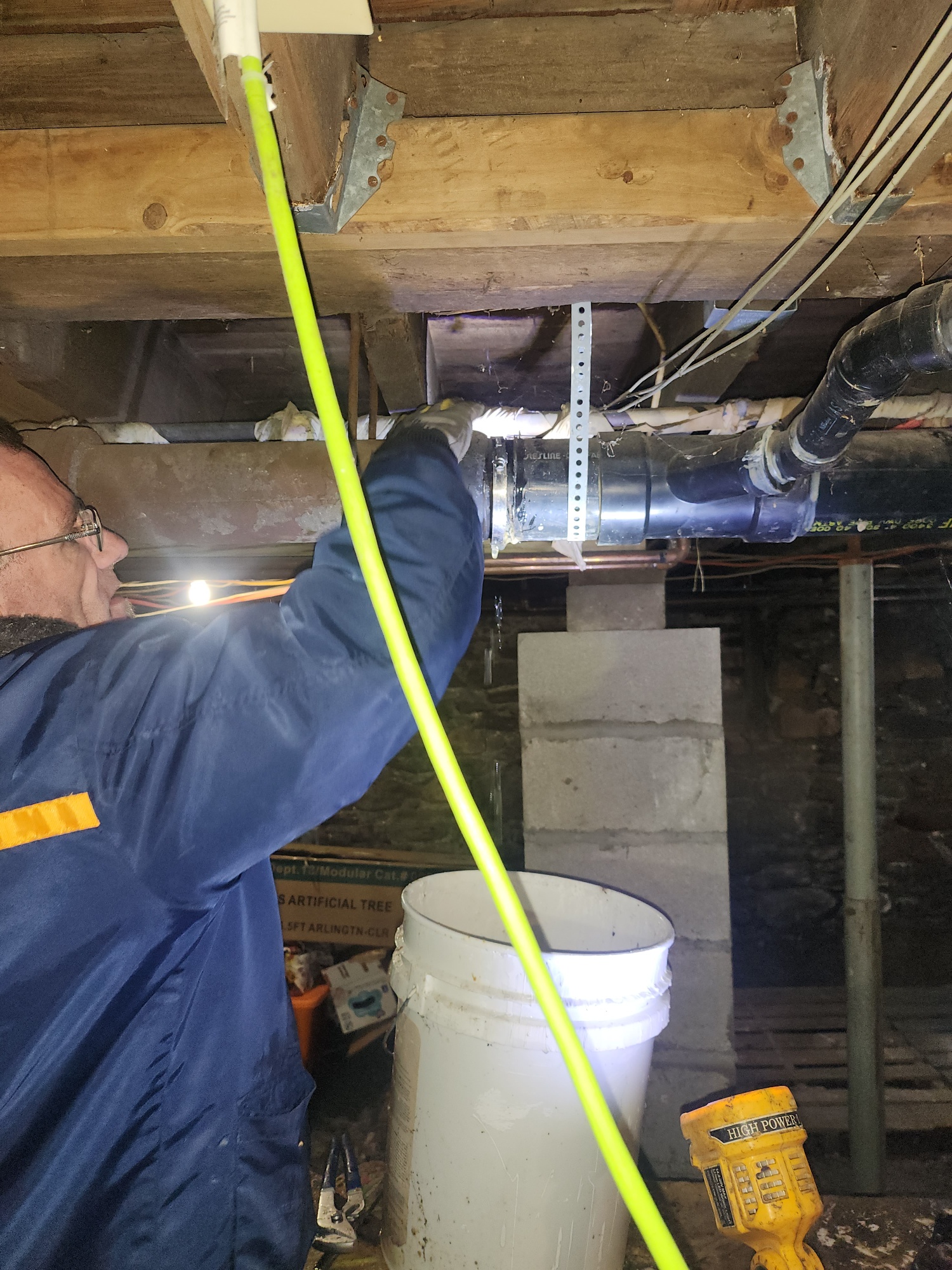 Friendly plumber at work